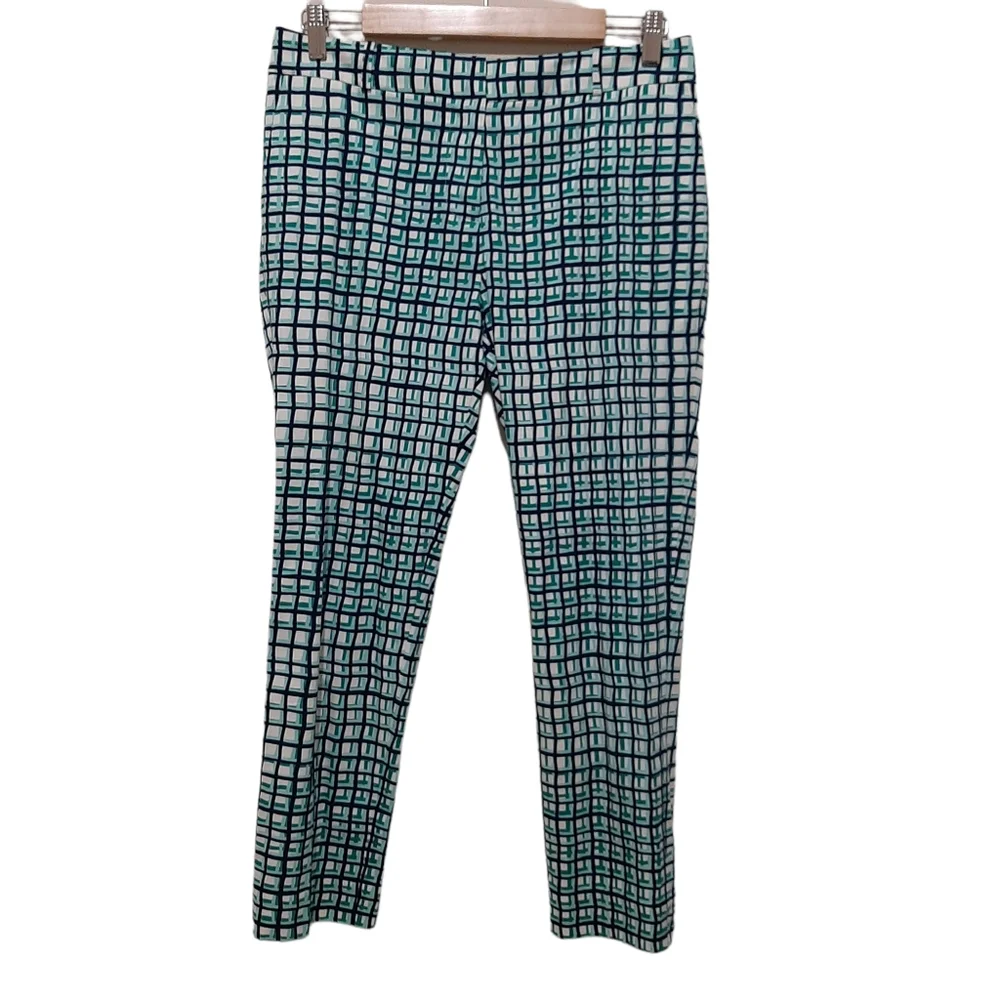 Kate Spade Breeze Block Plaid Cotton Pants Size 6